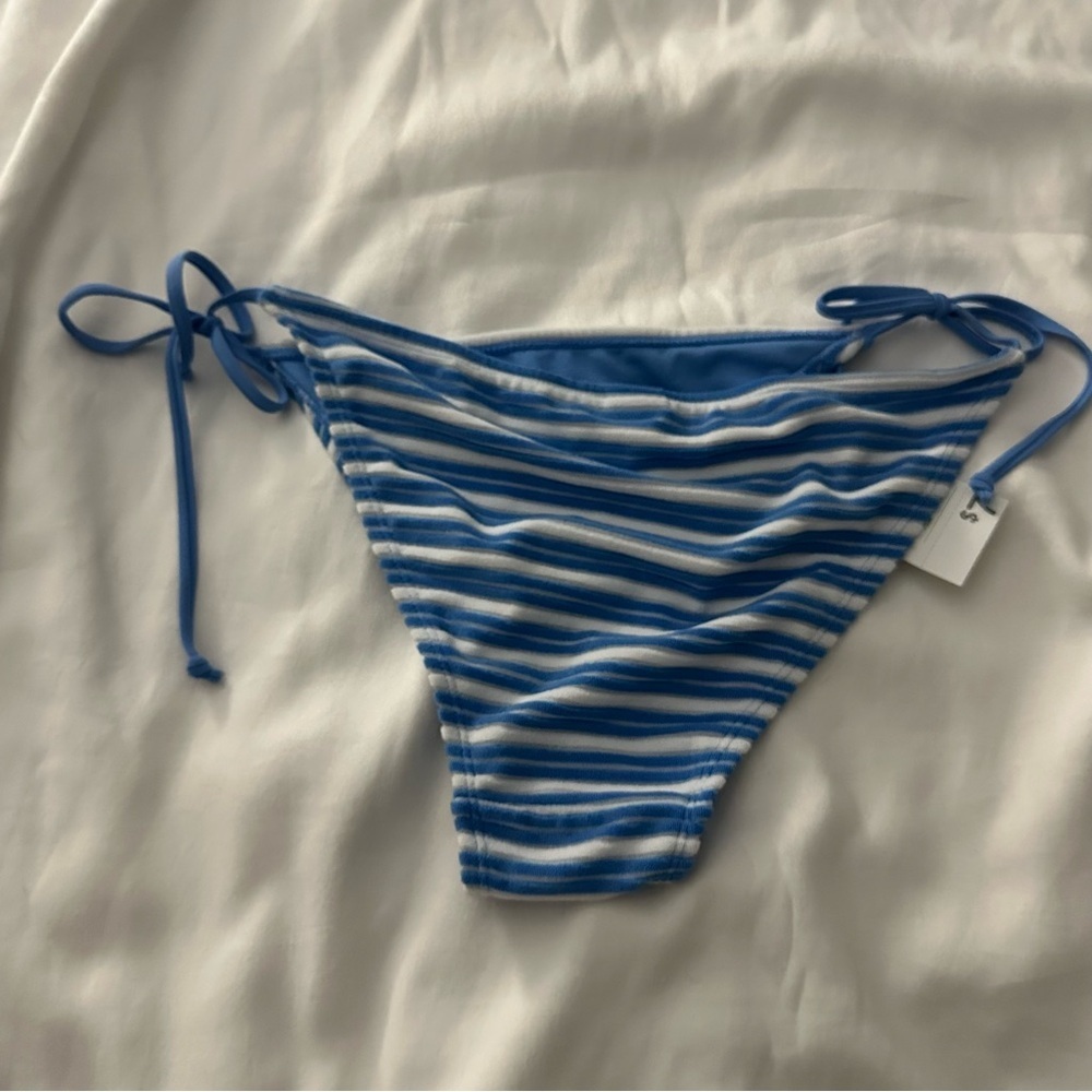 Blue and White Stripped Bikini Bottoms - Picture 5 of 6
